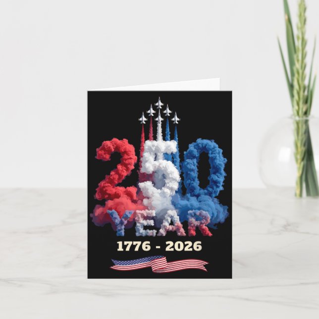 Tarjeta Celebración de 250 Años 1776 2026 Orgullo de Améri (Anverso)