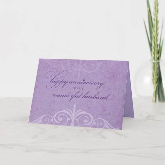 Tarjeta Celebración de aniversario de bodas con lavanda pa (Anverso)