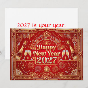 Tarjeta Celebración de Año Nuevo 2027