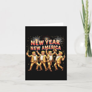 Tarjeta Celebración de Año Nuevo Patriótica Divertida Humo