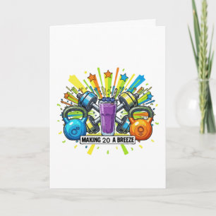 Tarjeta Celebración de Batido de Fitness Personalizable