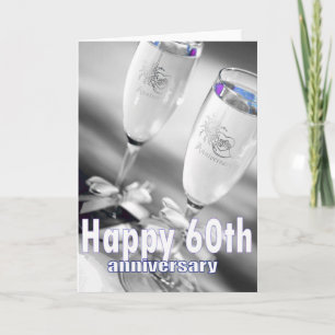 Tarjeta celebración de champán por el 60 aniversario de bo