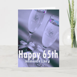 Tarjeta celebración de champán por el 65º aniversario de b