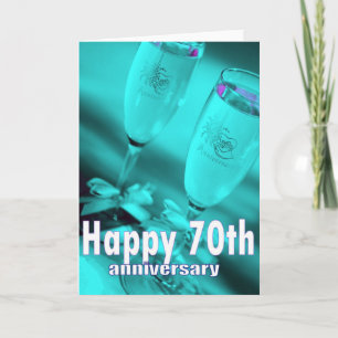 Tarjeta celebración de champán por el 70 aniversario de bo