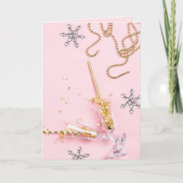 Tarjeta Celebración de champán rosa y dorado elegante