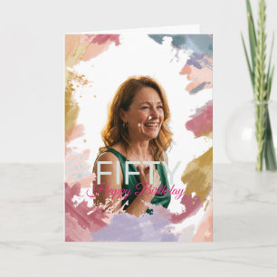 Tarjeta Celebración de cumpleaños cincuenta años con pintu