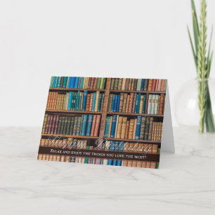 Tarjeta Celebración de cumpleaños con librería