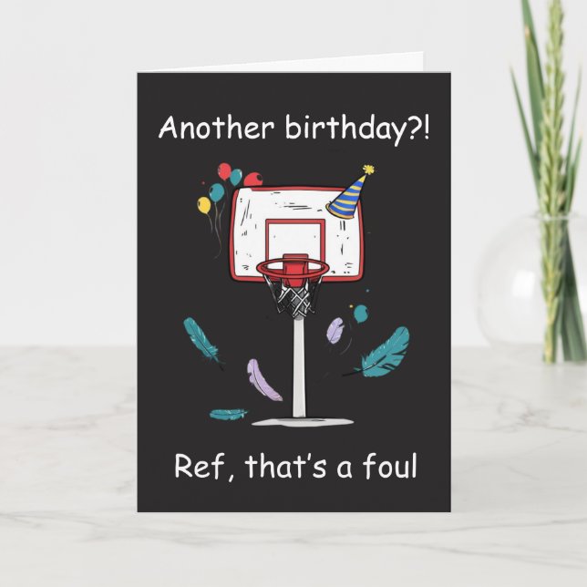 Tarjeta Celebración de cumpleaños de baloncesto con falta  (Anverso)