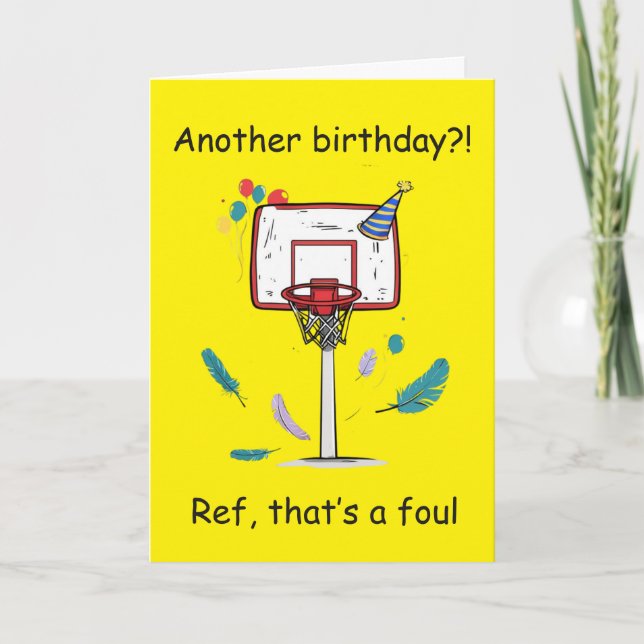 Tarjeta Celebración de cumpleaños de baloncesto por falta  (Anverso)