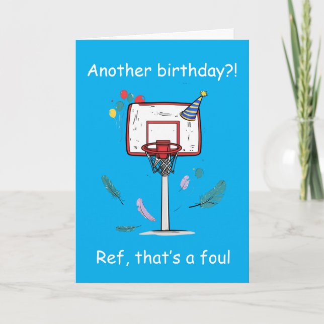 Tarjeta Celebración de cumpleaños de baloncesto por falta  (Anverso)