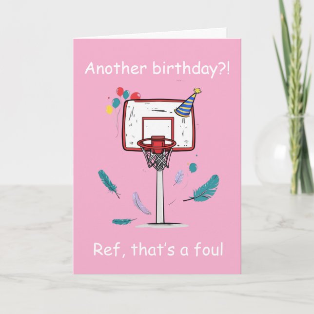 Tarjeta Celebración de cumpleaños de baloncesto por falta  (Anverso)