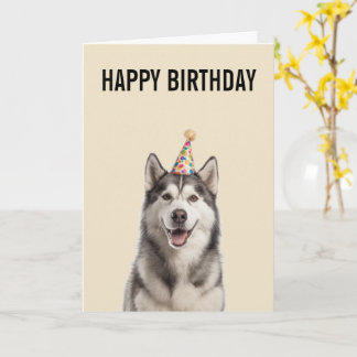 Tarjeta Celebración de cumpleaños de Husky Siberiano