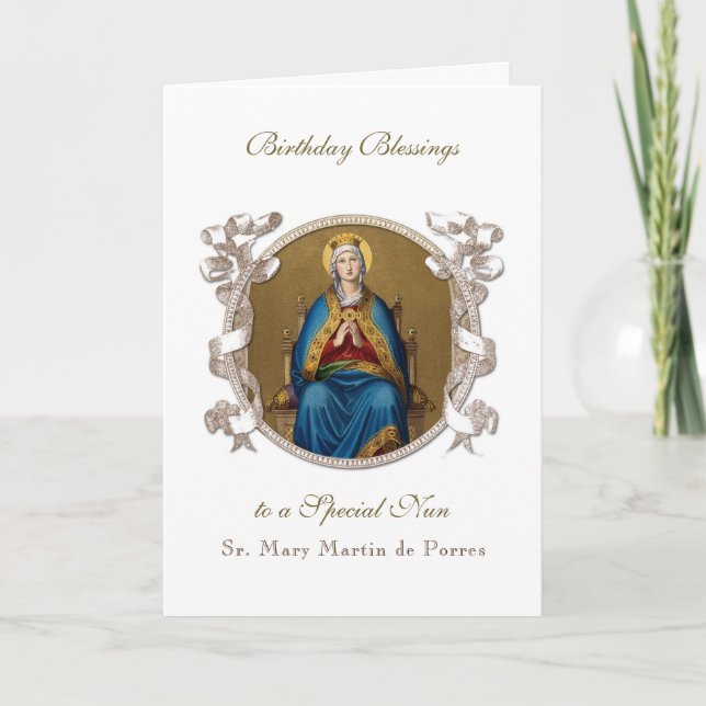 Tarjeta Celebración de Cumpleaños de Monjas Bendiciones Vi (Anverso)