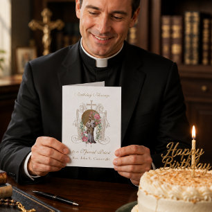 Tarjeta Celebración de Cumpleaños del Sacerdote Bendicione