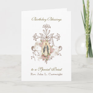 Tarjeta Celebración de Cumpleaños del Sacerdote Bendicione