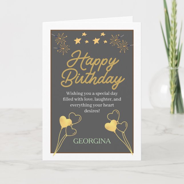Tarjeta Celebración de Cumpleaños Feliz (Anverso)