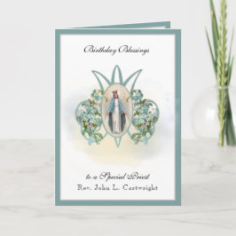 Tarjeta Celebración de cumpleaños Virgen María elegante re