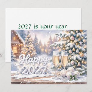 Tarjeta Celebración de Feliz Año Nuevo 2027