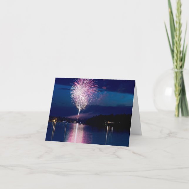 Tarjeta celebración de fuegos artificiales en East Gull La (Anverso)