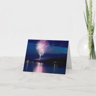 Tarjeta Celebración de fuegos artificiales en el Lago de G