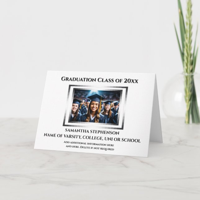 Tarjeta Celebración de graduación foto personalizado simpl (Anverso)