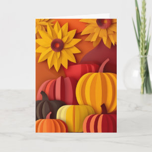 Tarjeta Celebración de la cosecha de otoño en capas