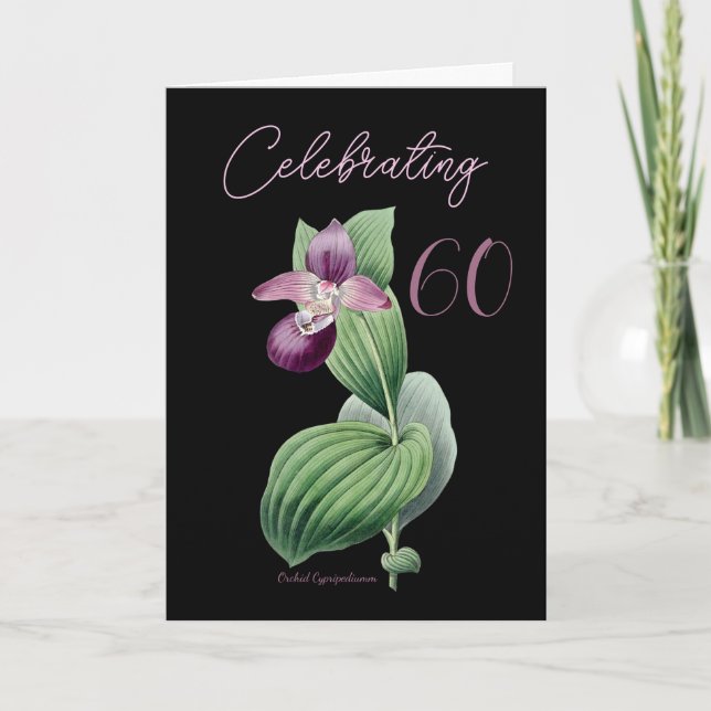 Tarjeta Celebración de la Orquídea 60 por Pierre Redoute (Anverso)