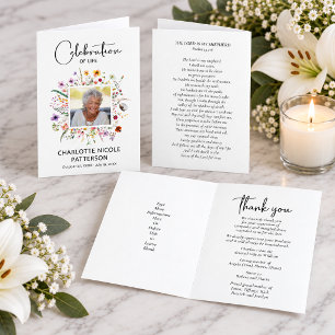 Tarjeta Celebración de la Vida de Flores Silvestres Foto A