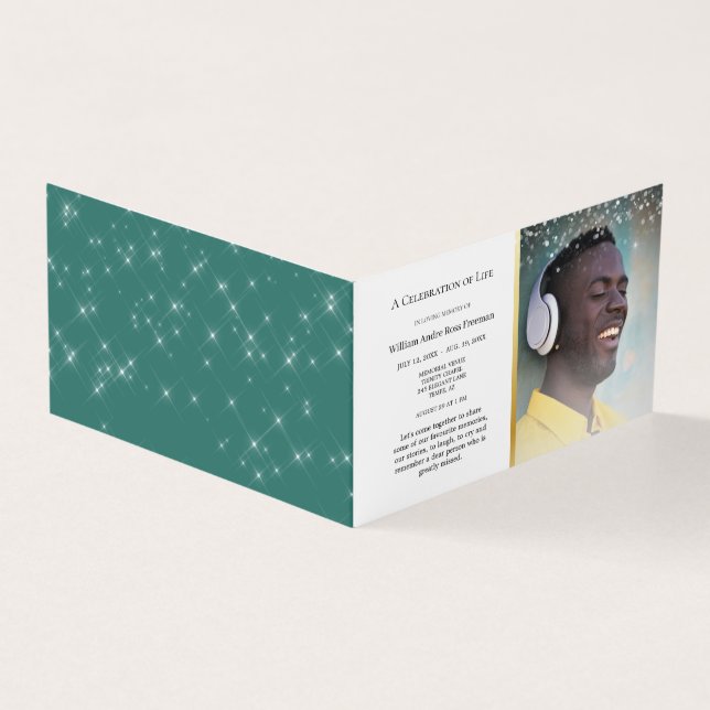 Tarjeta Celebración de la vida Funeral elegante y elegante (Exterior)