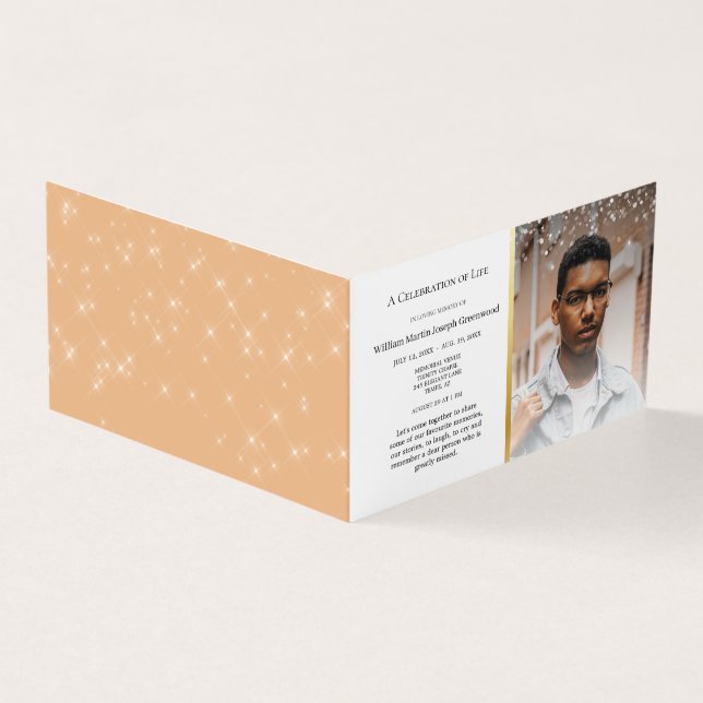 Tarjeta Celebración de la vida Funeral elegante y elegante (Exterior)