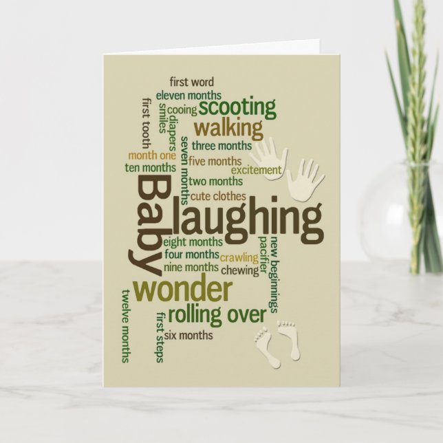 Tarjeta Celebración de los logros del primer año del bebé (Anverso)
