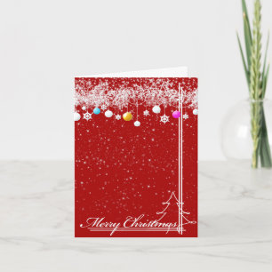 Tarjeta Celebración de Navidad en Rojo y Blanco
