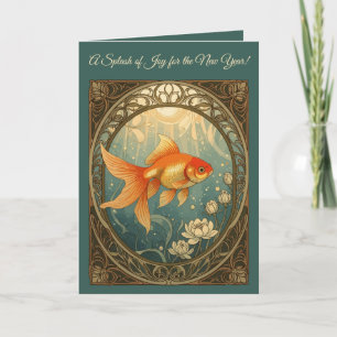 Tarjeta Celebración de Nowruz Serenidad de Pez Dorado