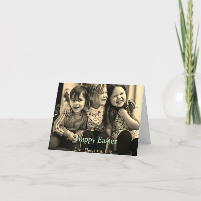 Tarjeta celebración de Pascua agrega QR foto feliz Pascua (Anverso)