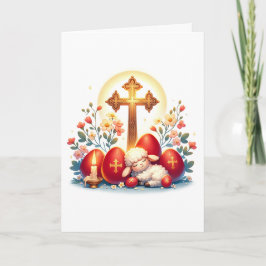 Tarjeta Celebración de Pascua Ortodoxa de Cordero Pequeño