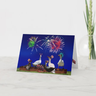 Tarjeta Celebración de patos para el 4 de julio