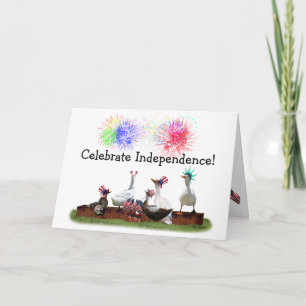 Tarjeta Celebración de patos para el 4 de julio