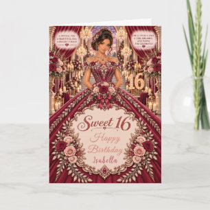 Tarjeta Celebración de Sweet 16 de Borgoña