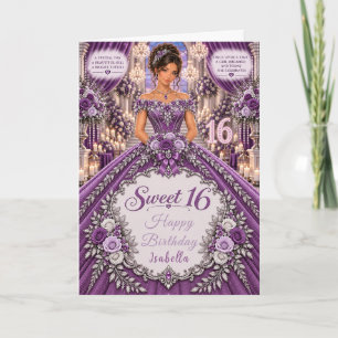 Tarjeta Celebración de Sweet 16 Púrpura
