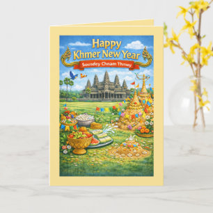 Tarjeta Celebración del Año Nuevo Khmer-Sousdey Chnam Thme