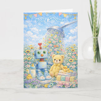 Tarjeta Celebración del Baby Shower – Una suave lluvia de