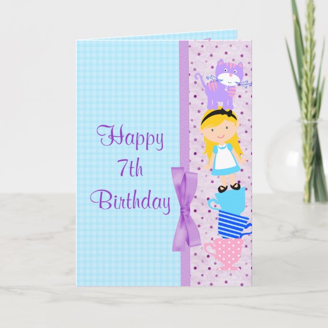 Tarjeta Celebración del cumpleaños de Alice In Wonderland (Anverso)