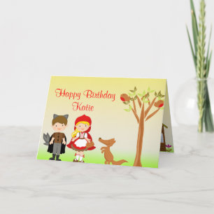 Tarjeta Celebración del cumpleaños de la Caperucita
