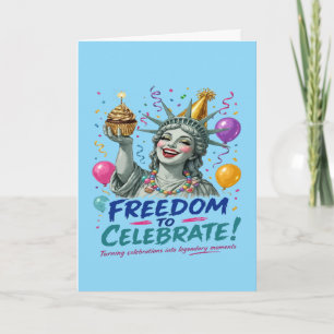 Tarjeta Celebración del cumpleaños de la Estatua de la Lib