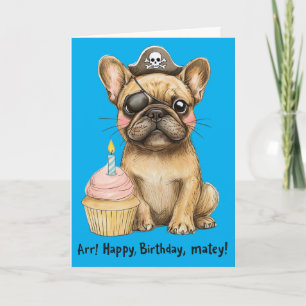 Tarjeta celebración del cumpleaños del Bulldog francés ira