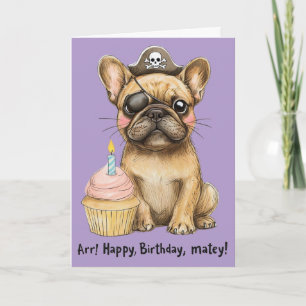 Tarjeta celebración del cumpleaños del Bulldog francés ira