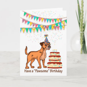 Tarjeta Celebración del cumpleaños del perro del Territori
