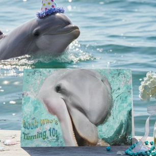 Tarjeta Celebración del décimo cumpleaños de Dolphin
