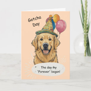Tarjeta Celebración del Día de la Adopción del Golden Retr