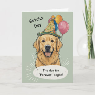 Tarjeta Celebración del Día de la Adopción del Golden Retr